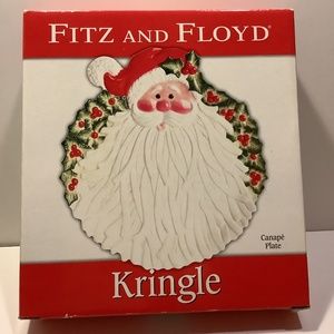 Vintage Fitz and Floyd Canapé plate Chris KRINGLE